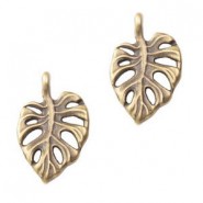 Metal charm Leaf 20x12mm Bronze